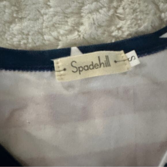 Spadehill Size S Cold Shoulder Button Down Top Stretch Stars Stripes America USA - Picture 9 of 13